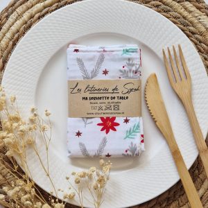 Serviette de table doublée nid d'abeille