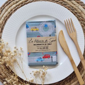 Serviette de table doublée nid d'abeille