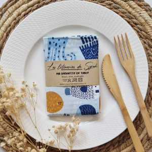 Serviette de table doublée nid d'abeille