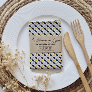 Serviette de table doublée nid d'abeille