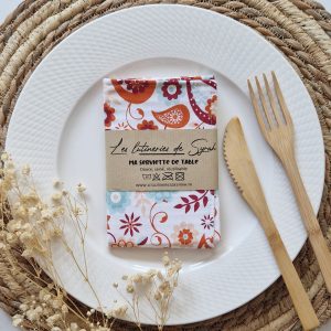 Serviette de table doublée nid d'abeille