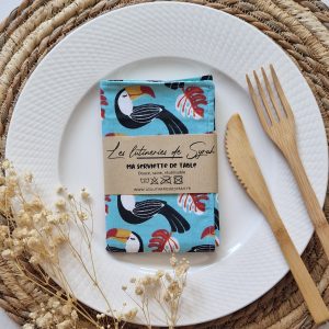 Serviette de table doublée nid d'abeille