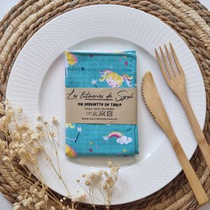 Serviette de table doublée nid d'abeille