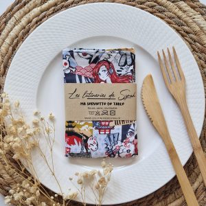Serviette de table doublée nid d'abeille