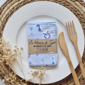 Serviette de table doublée nid d'abeille