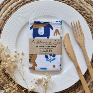 Serviette de table doublée nid d'abeille