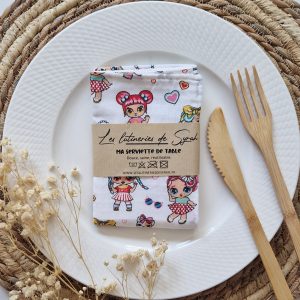 Serviette de table doublée nid d'abeille