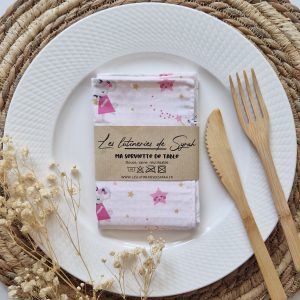 Serviette de table doublée nid d'abeille