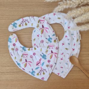 Bavoir bandana doublé en bambou (lot de 2)