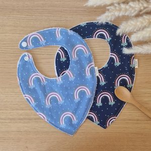 Bavoir bandana doublé en bambou (lot de 2)